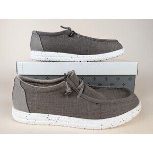 Sun Stone Brian Casual Slip On Shoes Mens 8.5 M Taupe Grey Canvas Comfort NWB